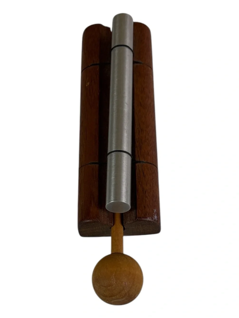 VTG zen meditation Wooden Double Chime Bar with Mallet in Brown